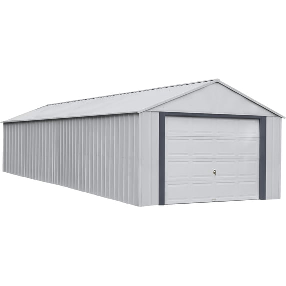 New Yard Steel Garage 14x31 Light Grey – Massive Metal Storage Building ...
