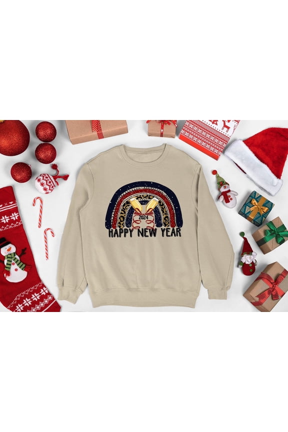 New Year 2025 Sweatshirt, Leopard Winter Occasion Sweater, Happy New Year Shirt, New Year Eve, Occasion Sweaters For Women, Festive New Year Shirt, Full size S-5XL