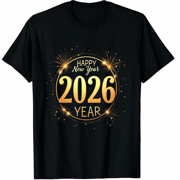 New Year 2026 Fireworks Happy New Year 2026 T-Shirt for Men Women
