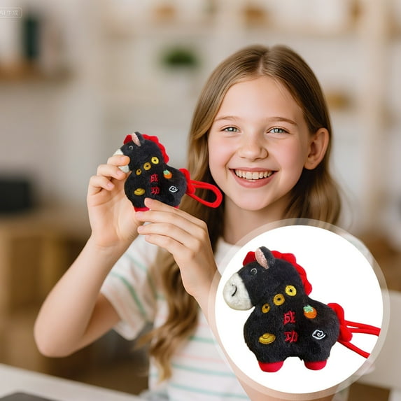 New Year 2026 Horse Pendant Horse Keychain Horse Bag Charm - Kawaii Animal Charm for Handbags, Purse Bag Accessories Horse Keychain & Gift Idea Black