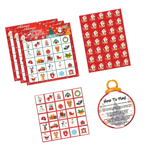 New Year Bingo Entertainment Set for Game Night Kids School Classroom Toy Christmas Bingo Game Activities