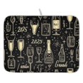 thumbnail image 1 of New Year Champagne Bottles Dish Drying Mat for Kitchen, Quick Drying Absorbent Soft Durable 16" x 18", 1 of 10