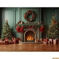 thumbnail image 1 of New Year Christmas Day Digital Photography Backdrop Prop Fireplace Winter Living Room Gift Holiday Photo Studio Background RS-16, 1 of 5