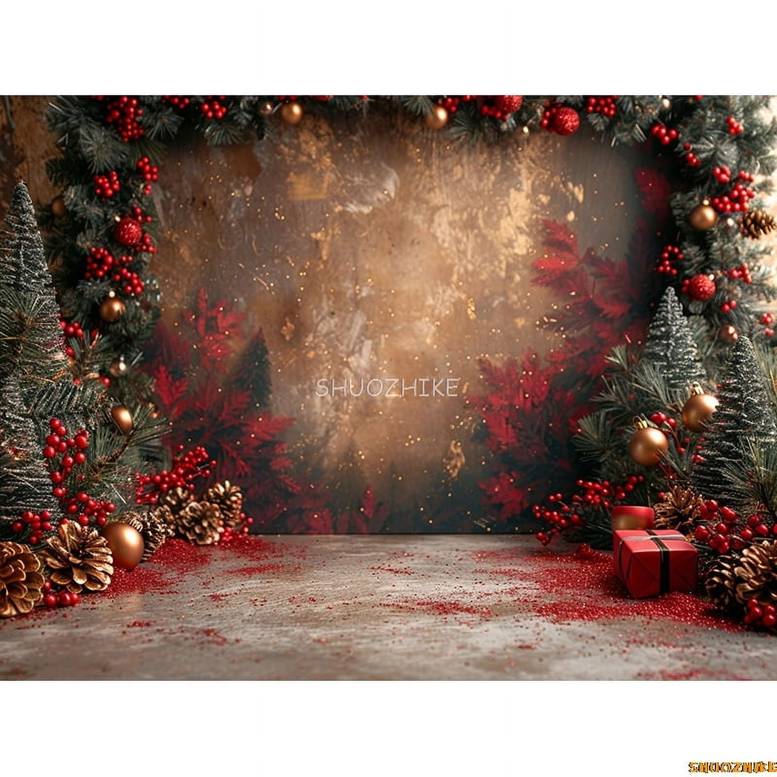 Weihnachts-Fotohintergrund – 9 X 1,83 M, Nahtloses Poly-Stofftuch, Bedruckt, Für Studio, Partys & Home-Fotografie
