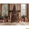 thumbnail image 1 of New Year Christmas Day Festival Photography Backdrop Fireplace Winter Living Room Gift Holiday Photo Studio Background RS-26, 1 of 5