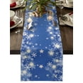 thumbnail image 1 of New Year Christmas Snowflake Decoration Table Runner Linen Dining Table Table Runner Wedding Hotel Home Decoration Runner, 1 of 4