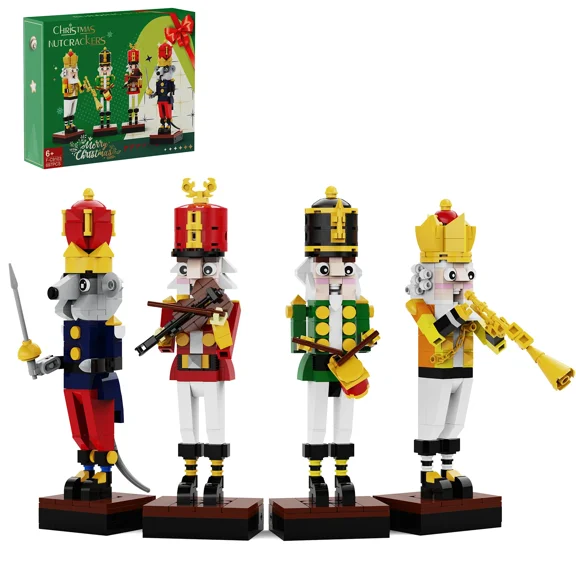 New Year Christmas Trumpeter Nutcracker Building Block Soldier Drummer King Knight Figures Brick Toy Children Xmas Gift
