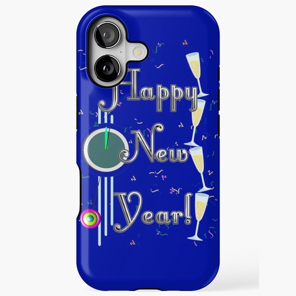 New Year Countdown Clock Confetti Phone Case 17 16 15 14 13 12 11 Pro Max
