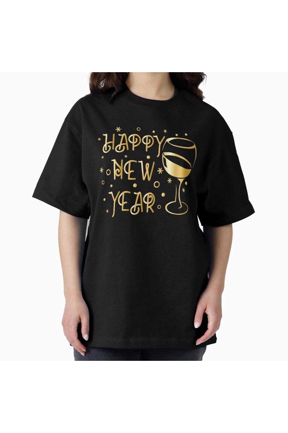 New Year Crossover Party Festive Celebration Oversized Holiday Theme Unisex T-Shirt, up to Size 5XL