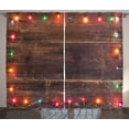 thumbnail image 1 of Ambesonne New Year Curtains 2 Panel Set, Wooden Board Rustic, 108" x 96", Multicolor, 1 of 3