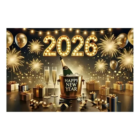 New Year Decorations Holiday Wall Decorations New Year Decoration Banners Suitable For Indoor Outdoor Parties Christmas Offices Schools 2026 Banner C