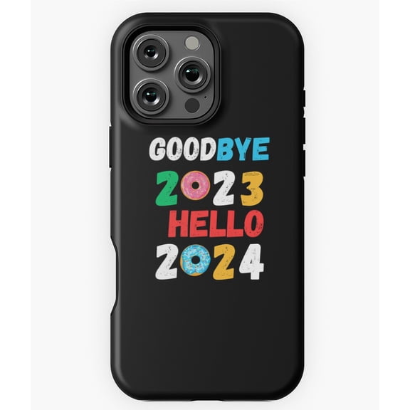 New Year Donuts 2025 Celebration Phone Case for iPhone 16 15 14 13 12 11 Pro Max