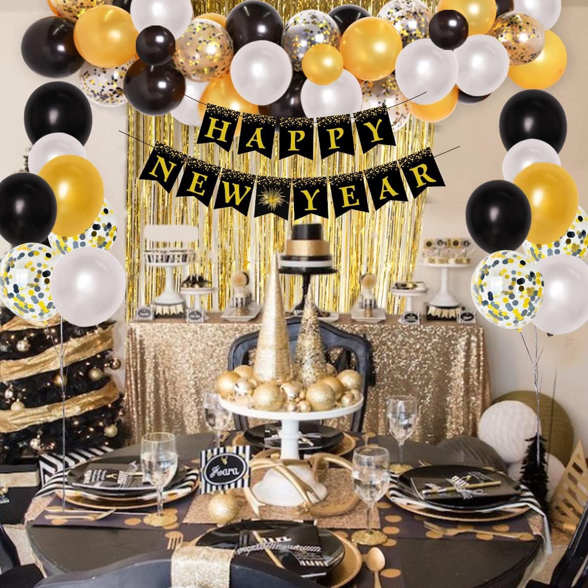 New Year Eve Decorations Supplies 2024 Happy New Year Balloon Garland