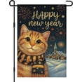 thumbnail image 1 of New Year Garden Flag 12x18 Inch Cute Cat Winter Holiday Yard Decor Double Sided Polyester Outdoor Welcome Lawn Banner, 1 of 6