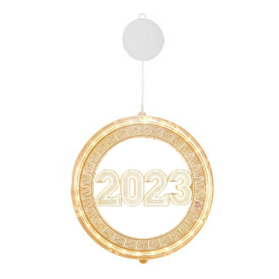 New Year Hanging 3D Light Low Voltage Safety Beautiful 3D Suction Cup Acrylic LED Lamp for 2023 Chinese New Year Decor Warm White 16cm / 6.3in