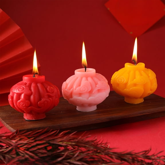 New Year Lantern Scented Candle – Soy Wax Decorative Candle Ornament for Table Centerpiece and Gift