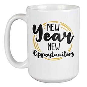 New Year New Opportunities. Squad Goals Coffee & Tea Gift Mug For Mom, Dad, Big Sister Or Brother, Co-Worker, Boss Lady, Professional, Best Friends, Men And Women (15oz)