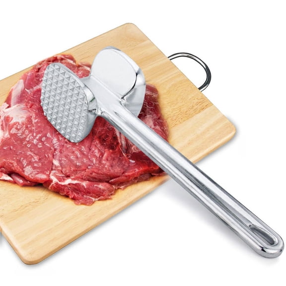 New Year New You PEONAVET 7.7In Two Sides Aluminum Meat Tenderizer, Heavy Duty Hammer Mallet Tool and Chicken Pounder, Solid Aluminum Construction with Chrome Plating Hammer for Kitchen Gadgets