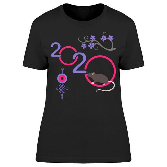 New Year Rat Of Chinese Zodiac T-Shirt Women -Image by Shutterstock, Female 3X-Large