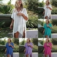 thumbnail image 1 of New Year Reset AXXD Womens Cover Up Bathing Beach Knit Cover Up Dress Bikini Swimsuit Swimwear Crochet Smock, 1 of 8