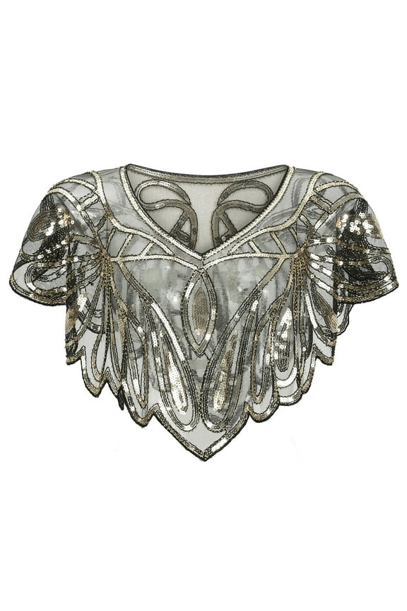 New Year Reset AXXD Womens Swimsuit Cover Up 1920s Shawl Beaded Sequin Deco Evening Cape Flapper Cover up