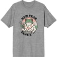 thumbnail image 1 of New Year, Same B**** Frog With Cocktail Adult Heather Gray Crew Neck Short Sleeve Tee-Medium, 1 of 2