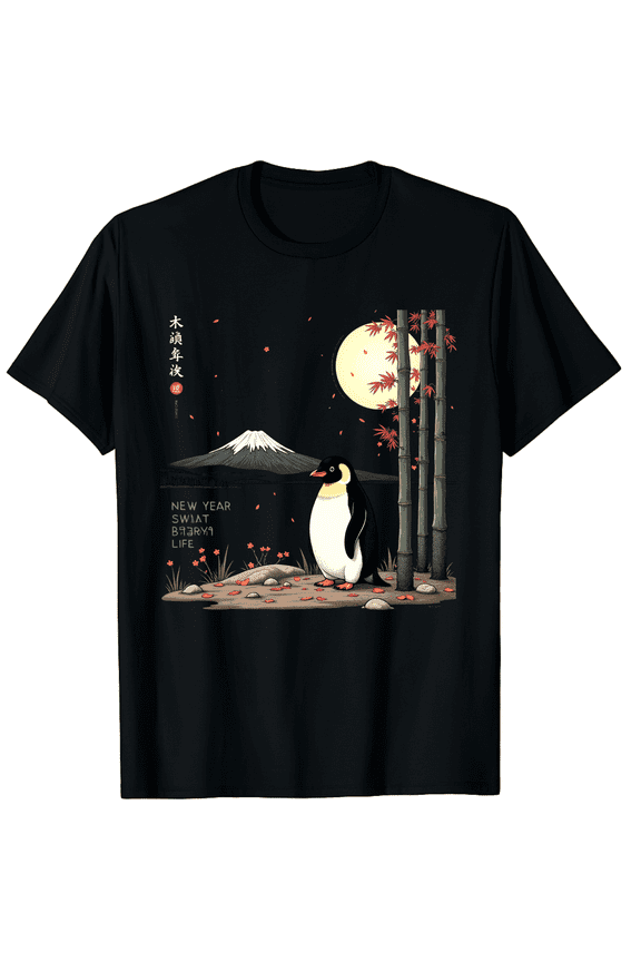 New Year Same Baka Life Penguin New Year 2026 Resolution Graphic Tee T-Shirt for Men Women