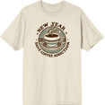 thumbnail image 1 of New Year, Same Coffee Addiction Adult Natural Crew Neck Short Sleeve Tee-Medium, 1 of 4