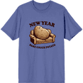 thumbnail image 1 of New Year Same Couch Potato Adult Blue Crew Neck Short Sleeve Tee-Medium, 1 of 5