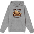 thumbnail image 1 of New Year Same Couch Potato Adult Heather Gray Long Sleeve Hoodie-Medium, 1 of 3