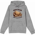 thumbnail image 1 of New Year Same Couch Potato Adult Heather Gray Long Sleeve Hoodie-Small, 1 of 6