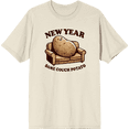thumbnail image 1 of New Year Same Couch Potato Adult Natural Crew Neck Short Sleeve Tee-XXL, 1 of 4