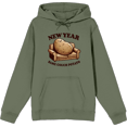 thumbnail image 1 of New Year Same Couch Potato Adult Olive Long Sleeve Hoodie-XXL, 1 of 3