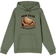 thumbnail image 1 of New Year Same Couch Potato Adult Olive Long Sleeve Hoodie-XXL, 1 of 7
