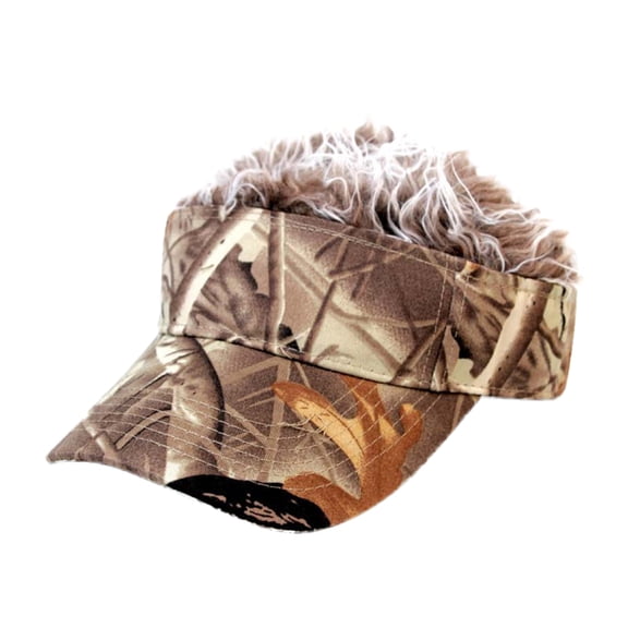 New Year Savings Under $15 Fashion Diy Hairstyle Adult Funny Baseball Cap With Fake Camoufla Hair Wig Khaki