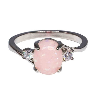 New Year Savings Under $5 Band Diamond Ring Stainless Steel Inlaid With Diamond To Metabolism Lymphatic Drainage Ring Pink 9