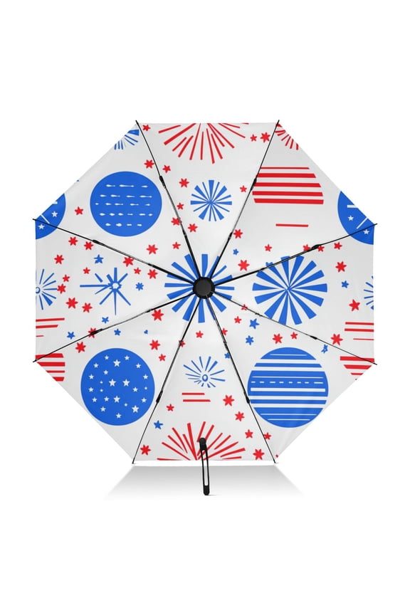 New Year Simple Fireworks Extra Large Automatic Umbrella, UV Protection, Waterproof, Auto Open and Close