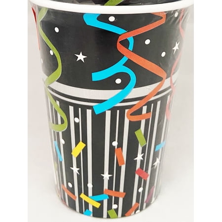 Various 12oz Disposable Paper Cups, 8 Count