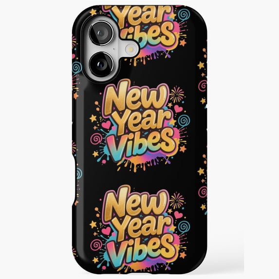 New Year Vibes Party Design Art Phone Case with iPhone 17 to 11 Pro Max
