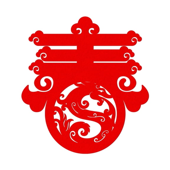 New Year Window Stickers Red Blessing Words Removable Festival Decals Year of 2024 Non-woven Fabric Stickers for Glass Door Window Wall Party Home Decoration Holiday Supplies