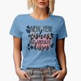thumbnail image 1 of New Year Wishes and Midnight Kisses with Leopard Print & Glitters Art Merch Gift, Baby Blue T-Shirt, Large, 1 of 5