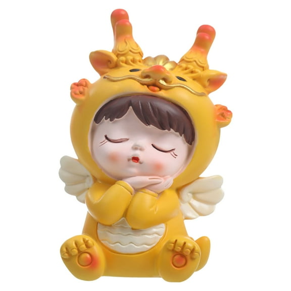 New Year Zodiac Dragon Baby Desktop Decoration - Mini Dragon Figurines Resin Statue for Chinese New Year, Style A