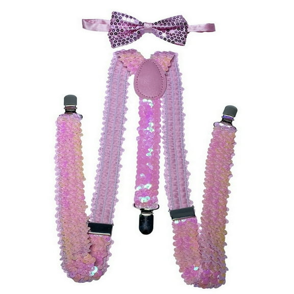 New Year's Eve Accessories Sequined Suspenders And Bow Glitter New Year's Eve Outfit For Carnival Men Women Accessories