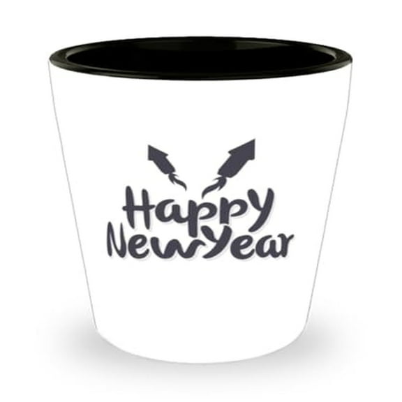 New Year's Eve Fireworks Shot Glass, Countdown Celebration Mini Glassware Gift, 1.5oz Happy Year Party Cup