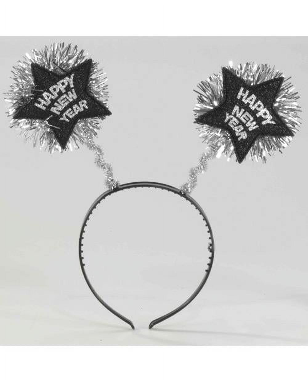 New Year's Eve Headband Black and Silver, 2ct