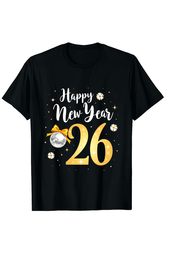 New Year's Eve Hello 2026 Disco Ball NYE 2026 Happy New Year Graphic Tee T-Shirt for Men Women