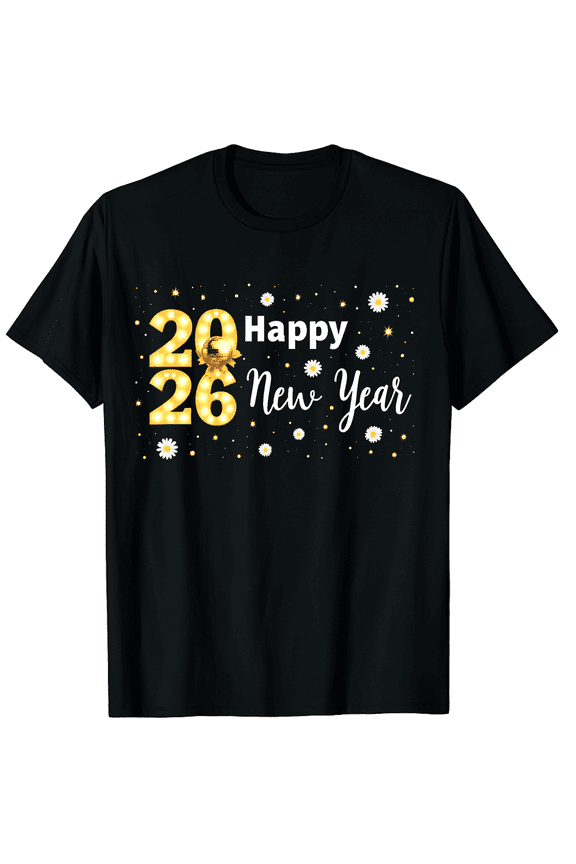 New Year's Eve Hello 2026 Disco Ball NYE 2026 Happy New Year Graphic Tee T-Shirt for Men Women