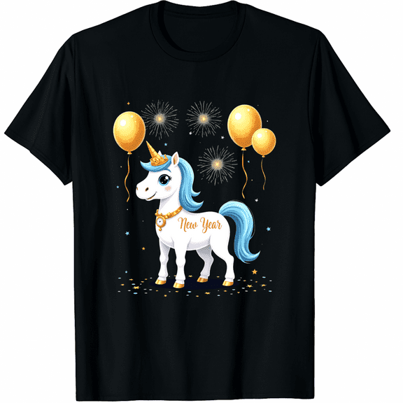 New Year's Eve Hello 2026 Happy New Year 2026 Unicorn T-Shirt for Men Women