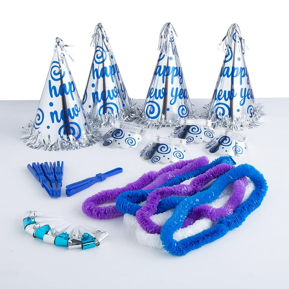 New Years Eve Silver Foil Party Kit for 50, Party Supplies, New Year's, 175 Pieces