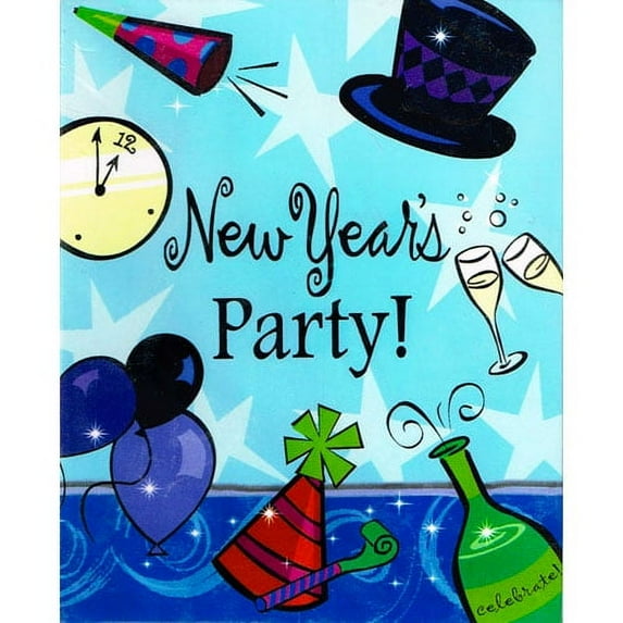 New Year's Fun Invitations w/ Envelopes (8ct)